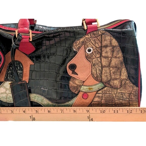 Leather Handbag Purse Dog Design Original By Sharif 1827 - Picture 5 of 13